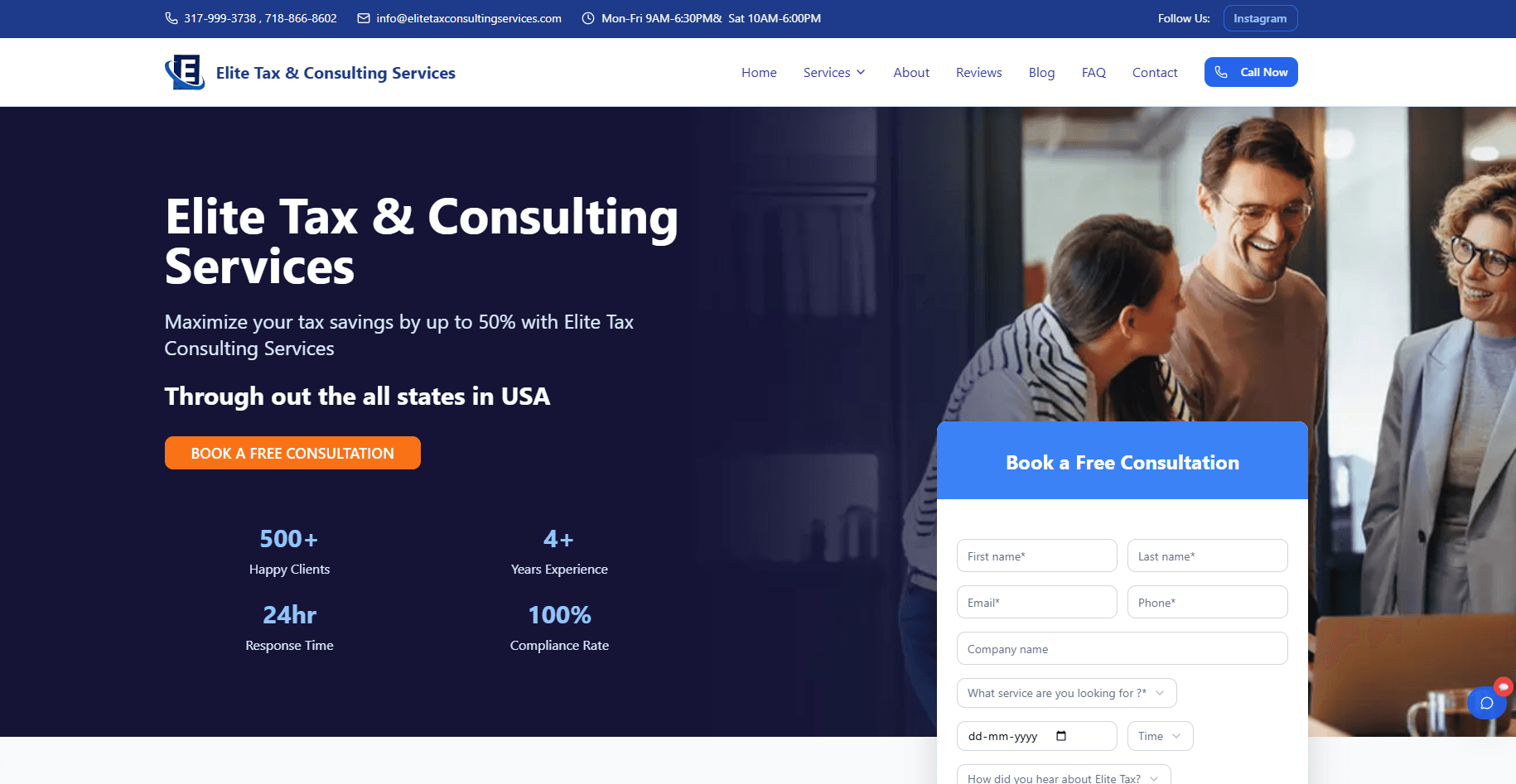 Elite Tax Consulting Services – Multi-Service Tax, Immigration & Business CRM Platform